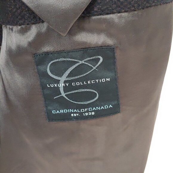 Cardinal Of Canada Wool BlenOvercoat Men 46R Black Luxury Coat Button Up - Picture 6 of 10